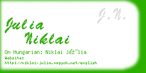 julia niklai business card